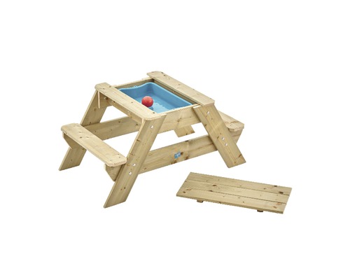Table à sable et à eau en bois avec couvercle