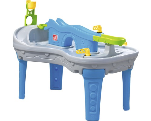 Table de jeu enfant Step2 Ball Buddies Truckin & Rollin plastique gris bleu Table de jeu d''eau avec toboggan pour enfants