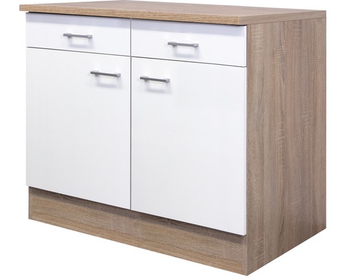 Unterschrank mit Schublade und Drehtür Flex Well Samoa BxHxT 100x85x60 cm Frontfarbe weiss - Korpusfarbe sonoma eiche Unterschrank mit Schublade und Drehtür Flex Well Samoa BxHxT 100x85x60 cm Frontfarbe weiss - Korpusfarbe sonoma eiche
