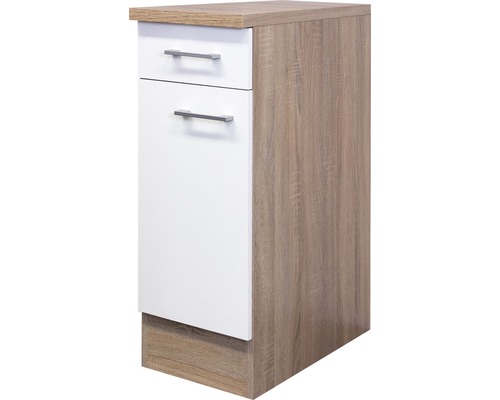 Meuble bas Flexwell Samoa largeur 30 cm blanc