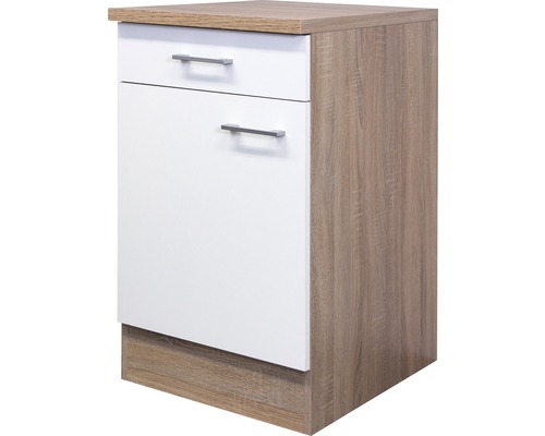 Meuble bas Flexwell Samoa largeur 50 cm blanc