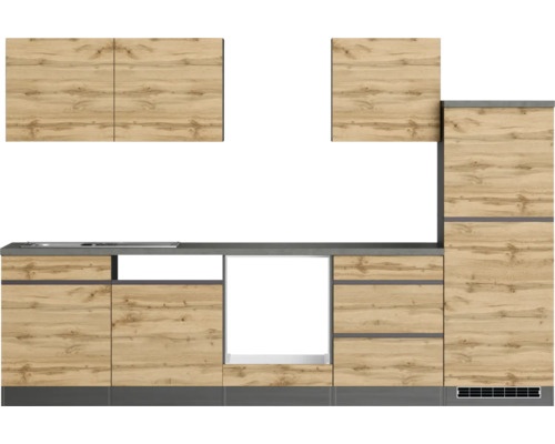 Küchenzeile mit Ober- und Unterschränken
