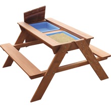 Table de pique-nique bac à sable en bois avec deux bacs