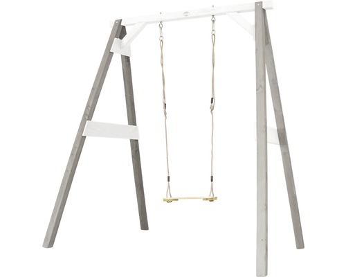 Balancelle en bois avec cadre gris et blanc pour le jardin