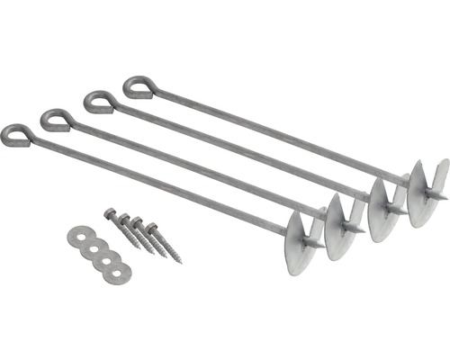 Kit d''ancrages au sol avec vis et rondelles