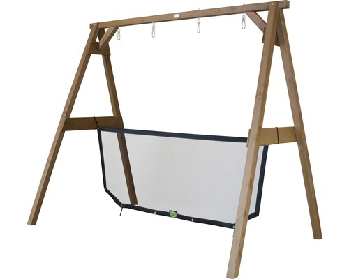 Portique en bois avec filet de protection pour balançoire