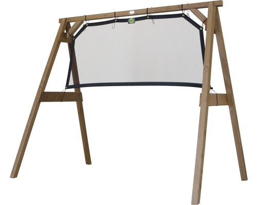 Portique en bois avec écran de projection