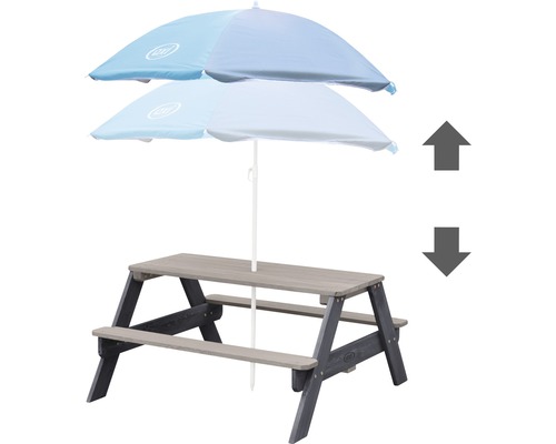 Kindersitzgruppe mit Sonnenschirm und verstellbarer Höhe