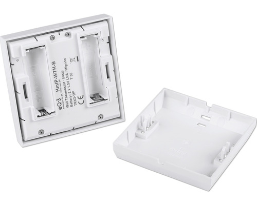 Thermostat mural avec compartiment à piles et boîtier