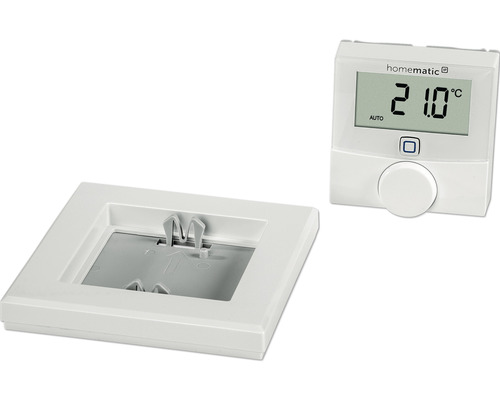 Thermostat mural radio Homematic avec écran et cadre de montage