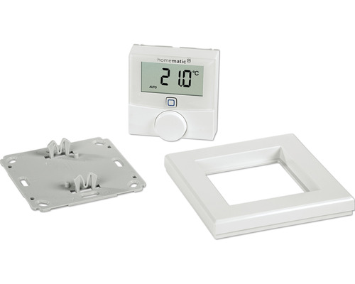 Thermostat mural Homematic IP avec écran et accessoires
