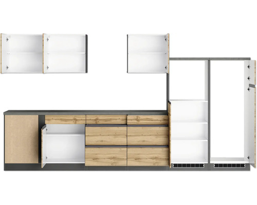 Cuisine avec éléments hauts et bas et tiroirs