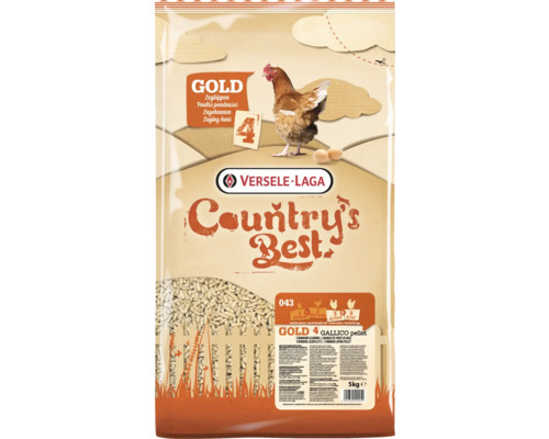 Gefügelfutter VERSELE-LAGA Country's Best GOLD 4 GALLICO Pellet 5kg Legepellets für Legehennen ab ca. 18 Wochen, Hühnerfutter