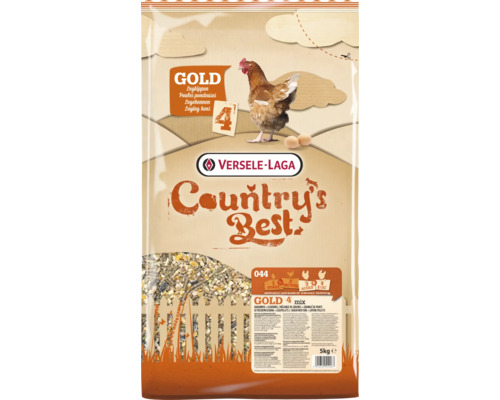 Alimentation structurée VERSELE-LAGA Country's Best GOLD 4 Mix 5kg Mélange de céréales avec granulés de ponte de 3 mm dès le premier œuf pour poules pondeuses à partir d'environ 18 semaines, alimentation pour poules