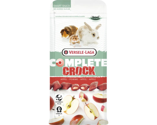 Nagersnack VERSELE-LAGA Complete Crock Apple 50 g knusprige Hülle mit zarter Apfelfüllung für Kaninchen, Meerschweinchen, Hamster im Frischebeutel