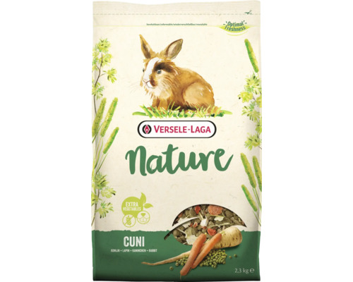 Nourriture pour rongeurs VERSELE-LAGA Nature Cuni 2,3 kg nourriture complète, sans céréales, riche en fibres brutes avec vitamine C essentielle pour cochons d'Inde en sachet fraîcheur