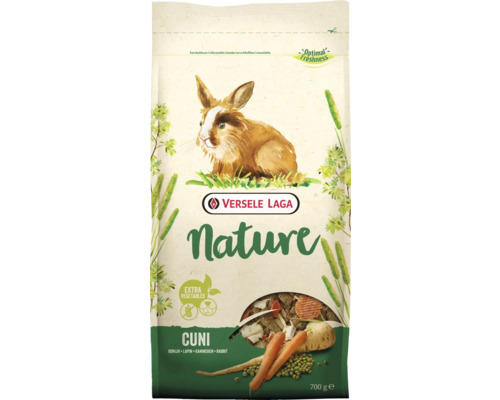 Nourriture pour rongeurs VERSELE-LAGA Nature Cuni 700 g nourriture complète, sans céréales, riche en fibres brutes avec vitamine C essentielle pour cochons d'Inde en sachet fraîcheur