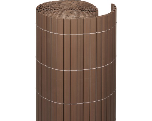 Sichtschutzmatte videx Rügen PVC 300 x 140 cm nussbaum Rollo Gartenzaun Sichtschutz aus Kunststoff
