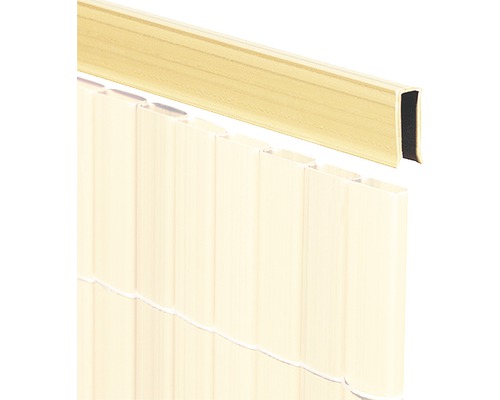 Profilé de recouvrement en U videx pour Rügen 75 cm bambou Brise-vue avec profilé de finition pour montage sur une clôture de jardin