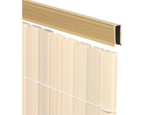 Profilé de recouvrement en U videx pour Rügen 75 cm teck Panneau de clôture avec profilé de finition