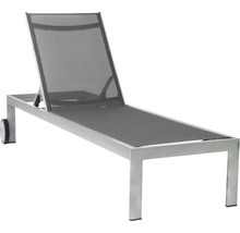 Chaise longue avec cadre en aluminium et dossier réglable