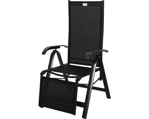 Chaise de relaxation Acatop en textile anthracite rabattable