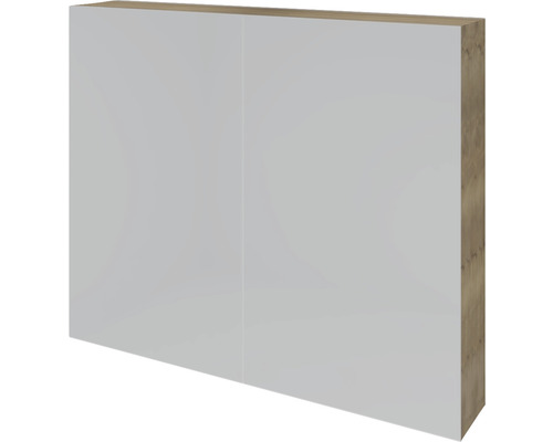 Armoire de toilette sanox K-Line lxhxp 80x70x13 cm natural oak Façade d''armoire au design brillant