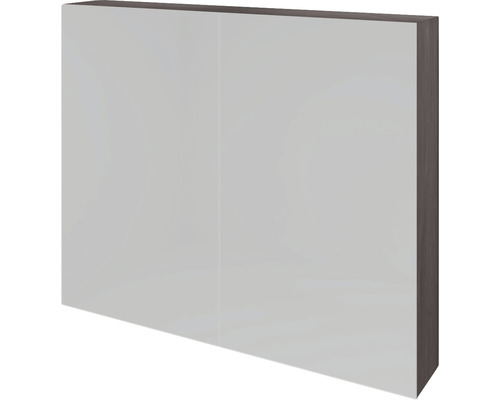 Armoire de toilette sanox K-Line lxhxp 80x70x13 cm béton anthracite Armoire suspendue à deux portes