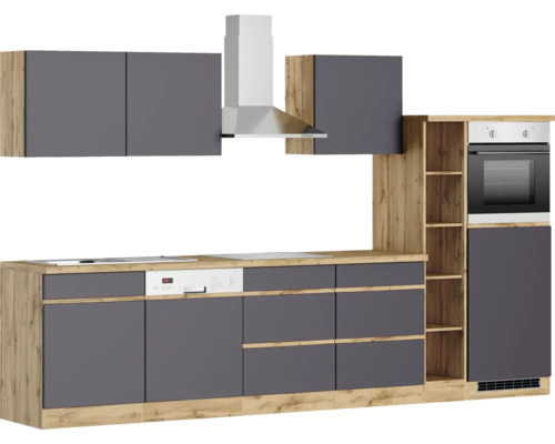 Cuisine complète avec appareils électriques, hotte aspirante, lave-vaisselle et four