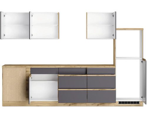 Cuisine avec éléments hauts et bas et tiroirs