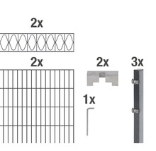 ALBERTS Kit de panneaux rigides double fil Eleganz 200 x 100 cm, 4 m anthracite