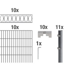 ALBERTS Kit de panneaux rigides double fil Eleganz 200 x 100 cm, 20 m anthracite
