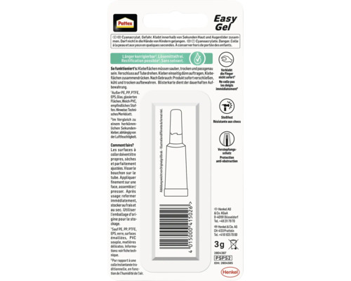 Pattex Easy Gel Sekundenkleber Verpackung