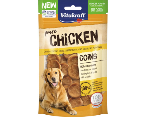 En-cas pour chiens Vitakraft CHICKEN rondelles de poulet Vitakraft Pure Chicken Coins Friandises pour chien, emballage