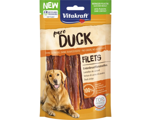 Vitakraft Hundesnack DUCK Entenbrustfiletstreifen Vitakraft Pure Duck Fillets für Hunde, getreidefrei und ohne Zusätze