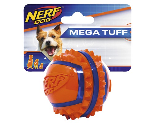 Jouet pour chien Nerf TPR Spike Ball 6,3 cm bleu/orange