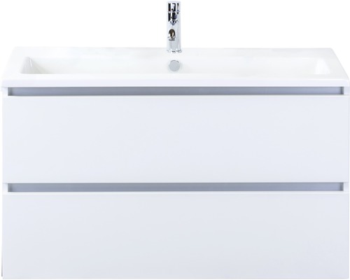 Lavabo avec meuble bas Sanox VOGUE lxhxp 101x59x41 cm couleur de façade blanc 81739101