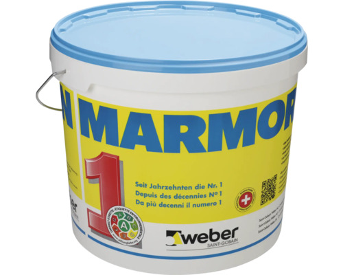 Crépi à talocher weber Marmoran Carrara intérieur 1,5 mm 25 kg