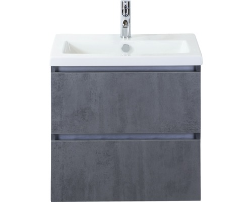 Waschbecken mit Unterschrank Sanox VOGUE BxHxT 61x59x41 cm Frontfarbe beton anthrazit 81737541