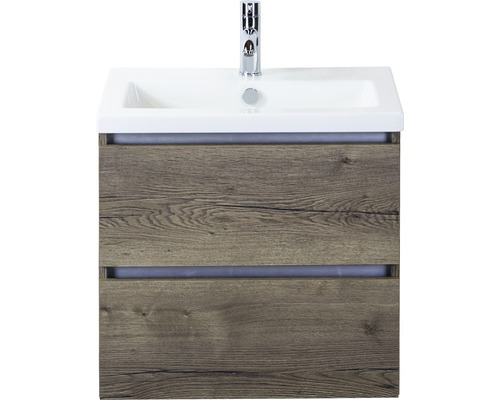 Lavabo avec meuble bas Sanox VOGUE lxhxp 61x59x41 cm couleur de façade tabacco 81737539