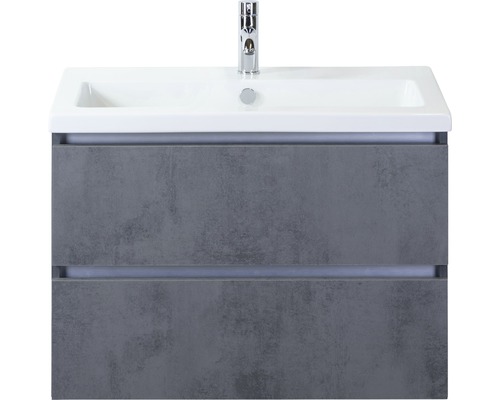 Lavabo avec meuble bas Sanox VOGUE lxhxp 81x59x41 cm couleur de façade béton anthracite 81738341