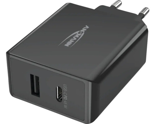 Chargeur USB Ansmann 3 A 45 W PD 2 ports noir