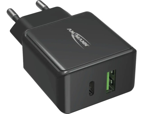 USB Ladegerät Ansmann Home Charger HC218PD 3 A 20 W 2 Port schwarz