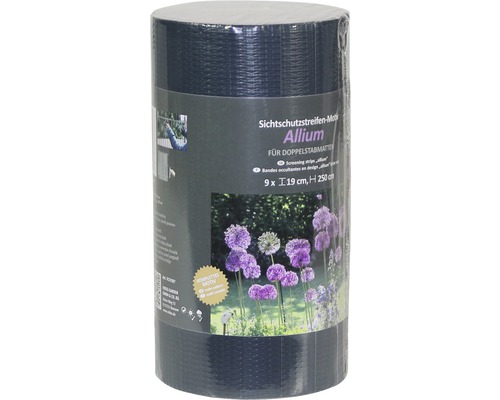 Bandes de protection visuelle motif Allium pour tapis à double barre, 9 bandes de 19 centimètres de large et 250 centimètres de haut