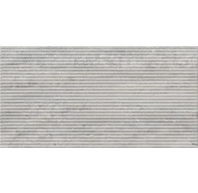 Carreau mural gris avec motif à rayures horizontales pour l''intérieur.