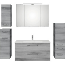 Ensemble de meubles de salle de bains avec lavabo, armoire de toilette et armoires hautes