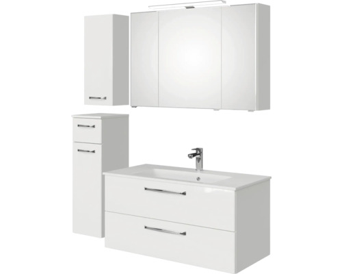 Set de meubles de salle de bains pelipal Kumba 137 cm blanc 5 pièces 99.1077126094