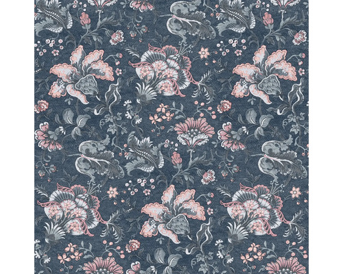 Papier peint intissé 114908 Laura Ashley Portia bleu rose vif Papier peint à fleurs avec motif floral