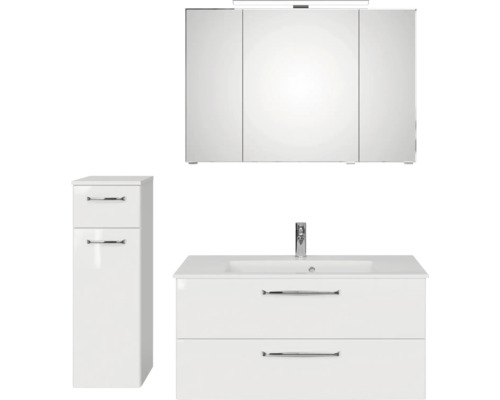 Set de meubles de salle de bains pelipal Kumba 137 cm blanc 4 pièces 99.1077126091