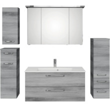 Ensemble de meubles de salle de bains avec meuble sous-lavabo, armoire de toilette et deux armoires hautes
